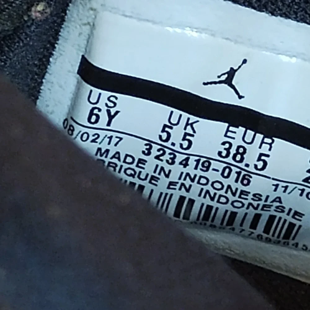 Nike Air Jordan Rings Basketball Sneakers Black Blue White 6Y 323419-016